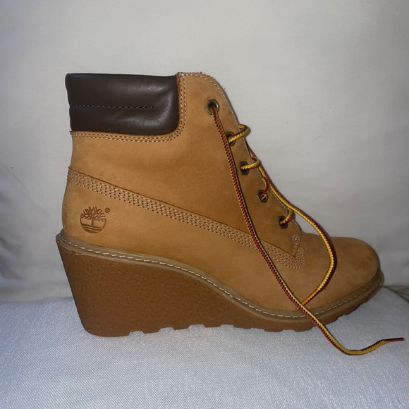 Timberland Shoes - Women's Timberland Amston 6” Wheat Nubuck Leather Wedge Booties